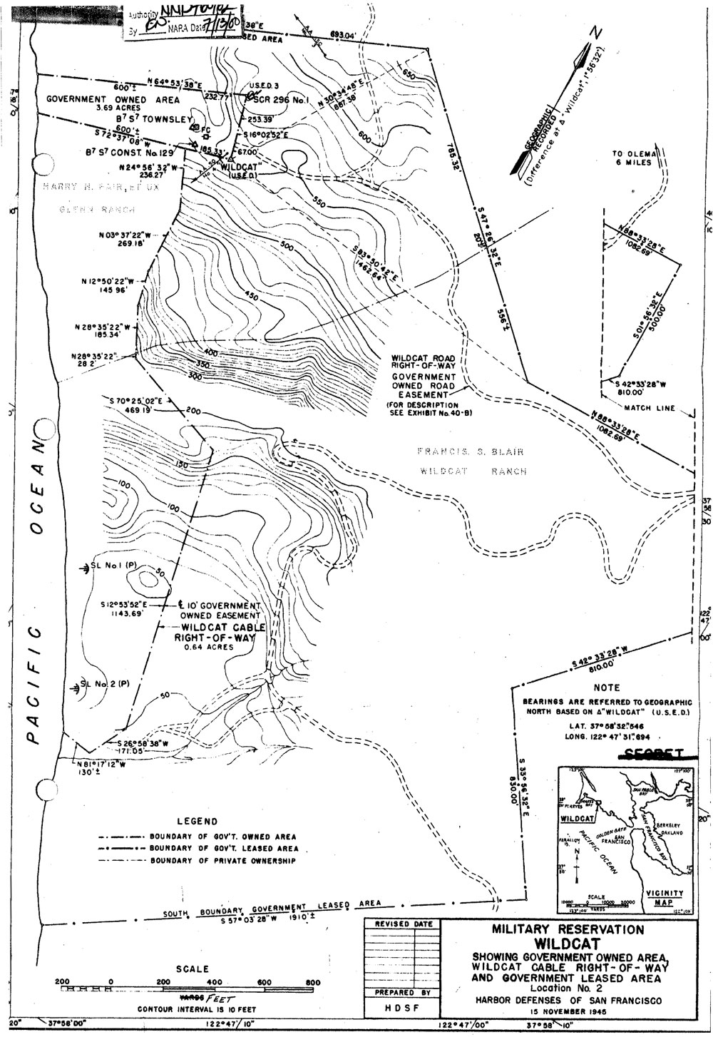 Wildcat Military Reservation (Including Fire Control Stations, SCR-296 ...